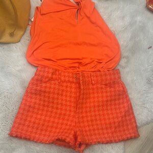 Zara Orange High Waist Shorts Vibrant Summer Style